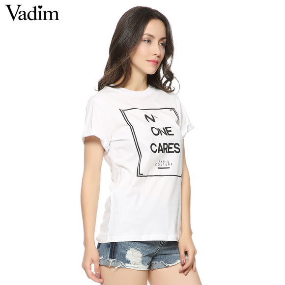 Women cute letters print T shirt - VADIM