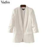 Vadim women elegant white black green blazer - VADIM