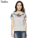 Women tassel floral print T shirt - VADIM