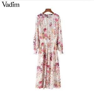 Vadim women sweet floral chiffon dress two pieces set - VADIM