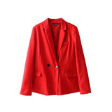 Vadim women elegant Notched collar solid blazer - VADIM